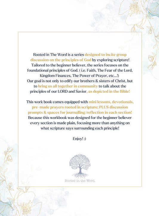 Rooted in the Word: A Beginner's Guide to Understanding- Love, Faith & The Fear of the Lord.