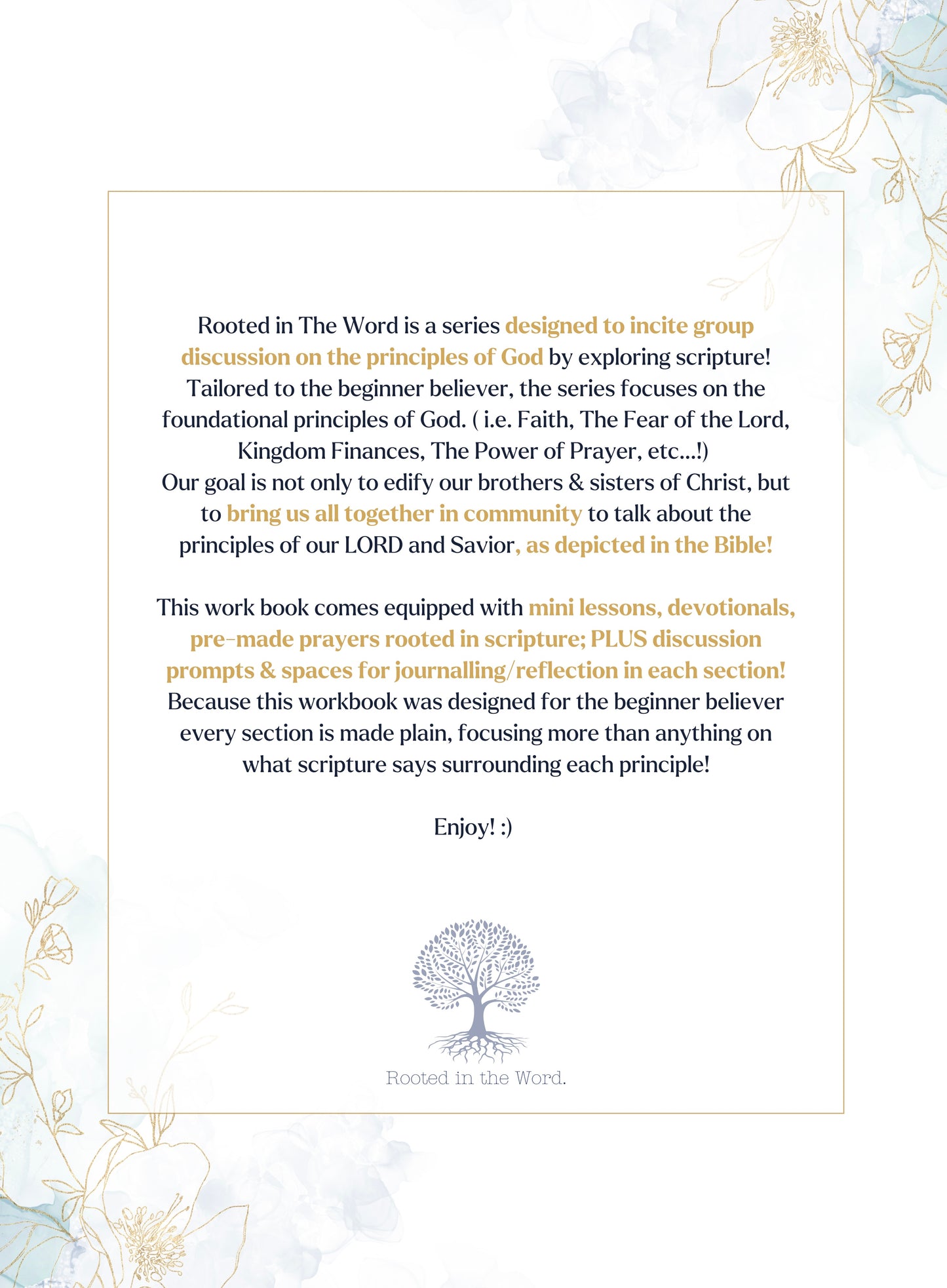 Rooted in the Word: A Beginner's Guide to Understanding- Love, Faith & The Fear of the Lord.